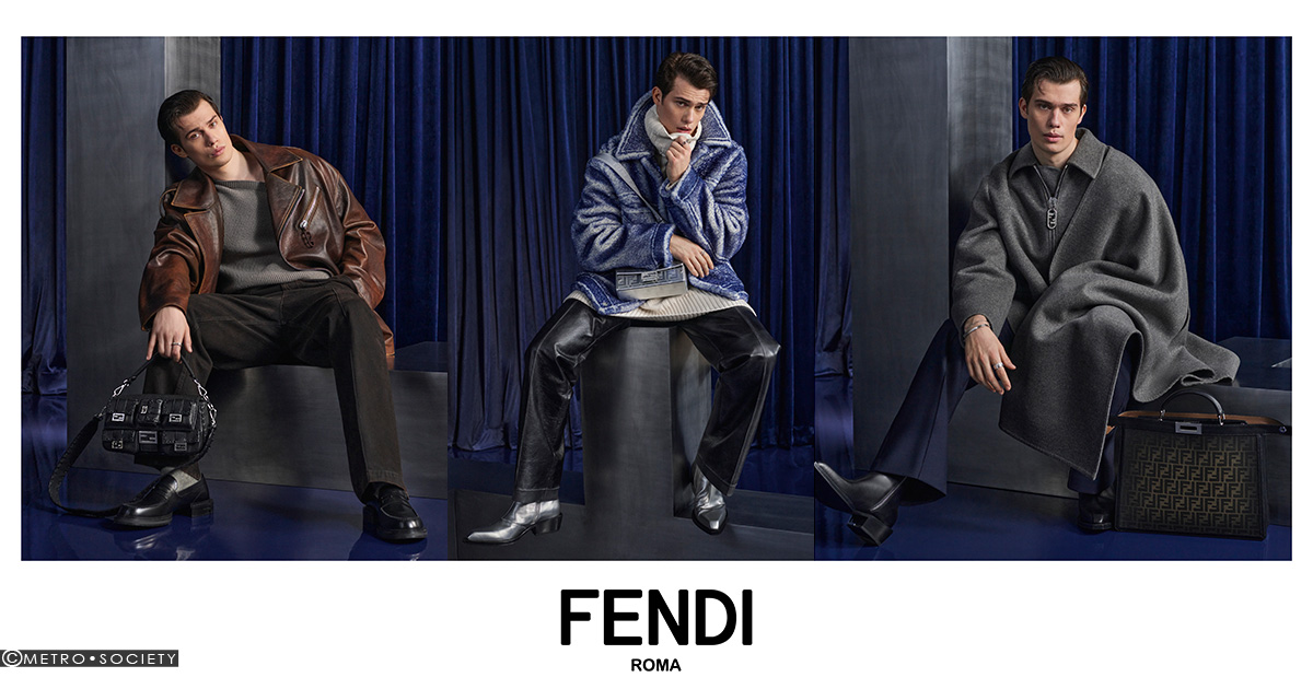 FENDI: graphy bag in jacquard denim - Denim